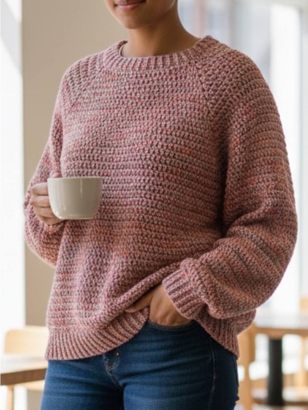#3051 ‼️NEW‼️1 of a Kind Hand Crochet Hand Dyed 100% Wool Sweater